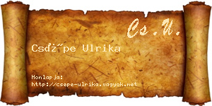 Csépe Ulrika névjegykártya